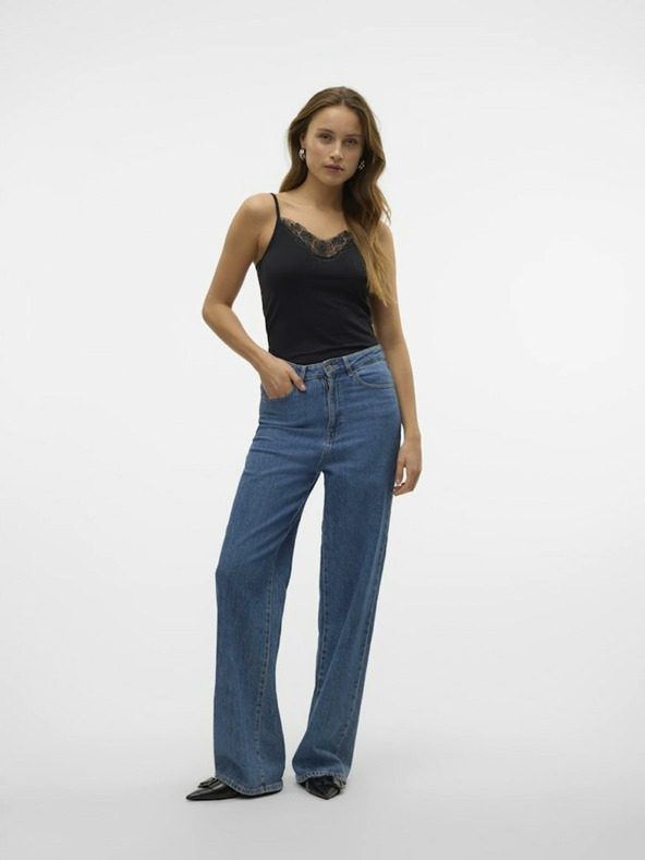 Vero Moda Černé tílko s krajkou VERO MODA Inge