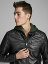 Jack & Jones Černá koženková bunda Jack & Jones Rocky