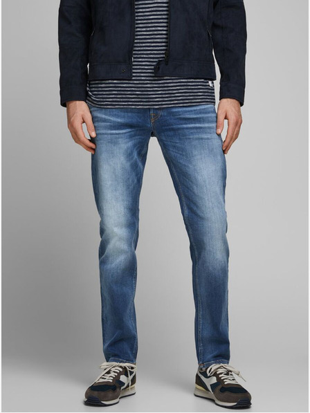Jack & Jones Modré pánské straight fit džíny Jack & Jones Mike