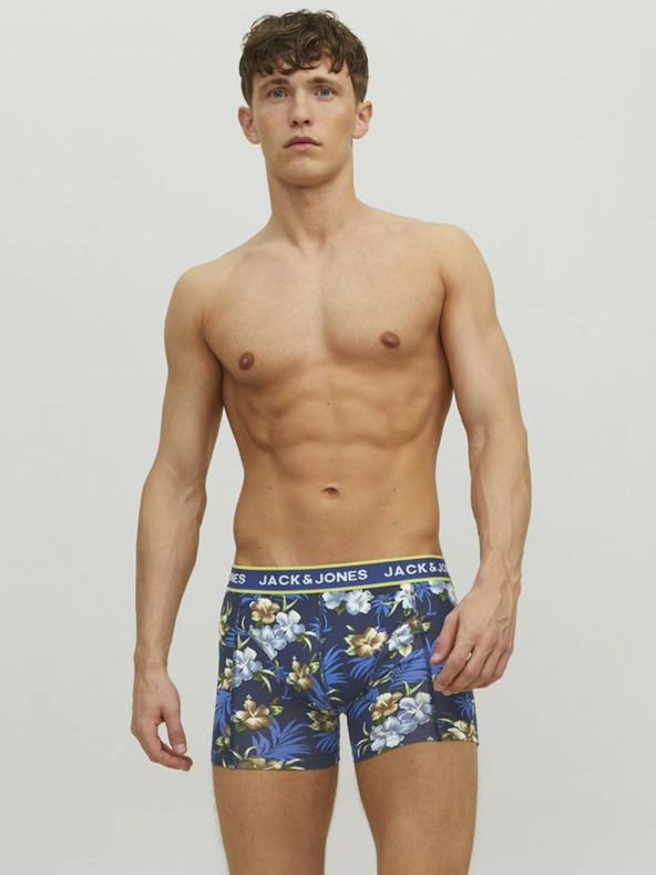 Jack & Jones Sada tří boxerek v modré a černé barvě Jack & Jones Flower