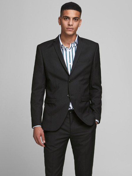 Jack & Jones Černé pánské sako s příměsí vlny Jack & Jones Solaris