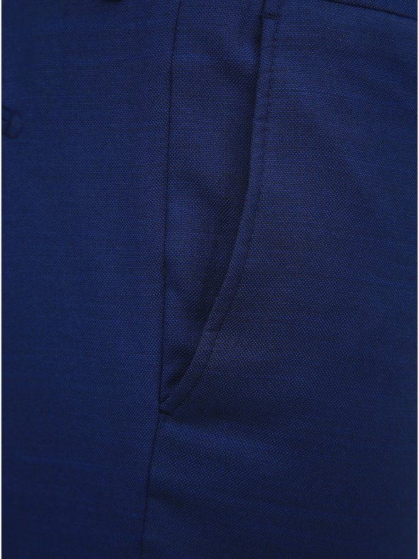 Jack & Jones Modré oblekové slim fit kalhoty s příměsí vlny Jack & Jones Solaris