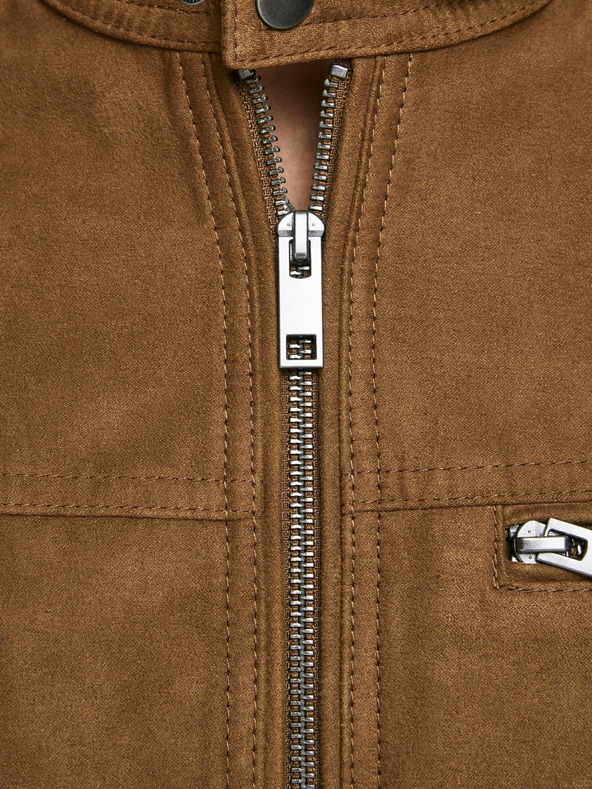 Jack & Jones Hnědá bunda v semišové úpravě Jack & Jones Rocky
