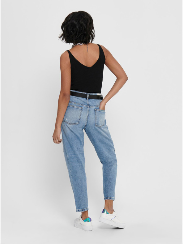 Jacqueline de Yong Černé žebrované tílko JDY Nanna