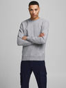 Jack & Jones Světle šedá pánská basic mikina Jack & Jones
