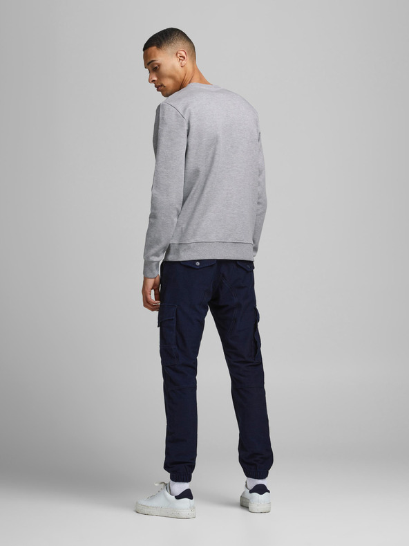 Jack & Jones Světle šedá pánská basic mikina Jack & Jones