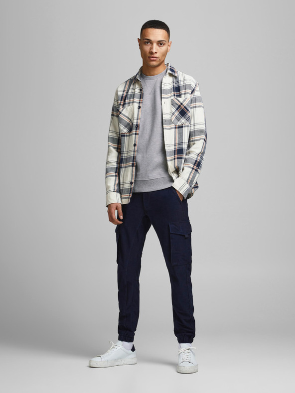 Jack & Jones Světle šedá pánská basic mikina Jack & Jones