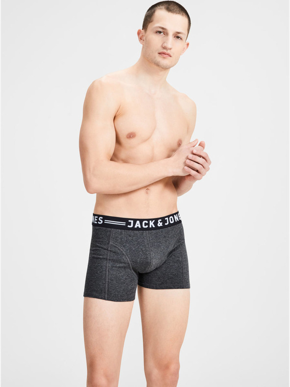 Jack & Jones Sada tří pánských boxerek ve vínové, tmavě modré a šedé barvě Jack & Jones Lichfield