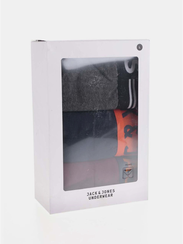 Jack & Jones Sada tří pánských boxerek ve vínové, tmavě modré a šedé barvě Jack & Jones Lichfield