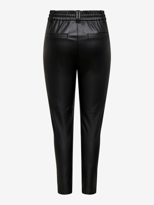 ONLY Černé dámské koženkové kalhoty ONLY Pop Trash
