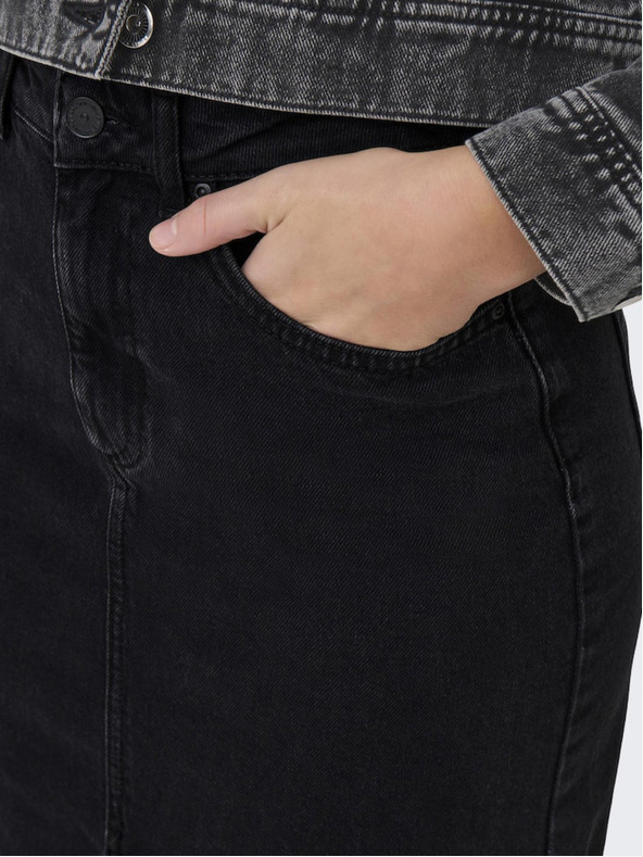 ONLY Černá dámská džínová midi sukně ONLY Bianca