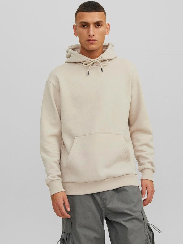 Jack & Jones Béžová pánská mikina s kapucí Jack & Jones Bradley
