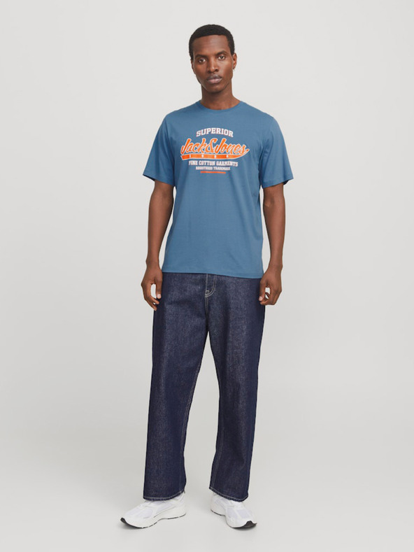 Jack & Jones Modré pánské tričko Jack & Jones Logo