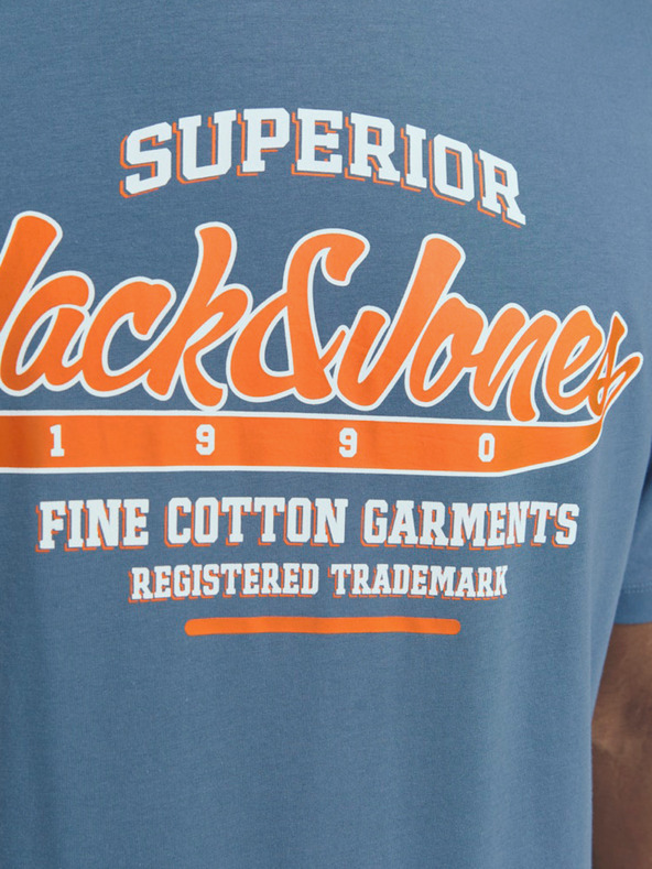 Jack & Jones Modré pánské tričko Jack & Jones Logo