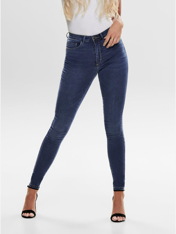 ONLY Modré skinny fit džíny s vysokým pasem ONLY Royal