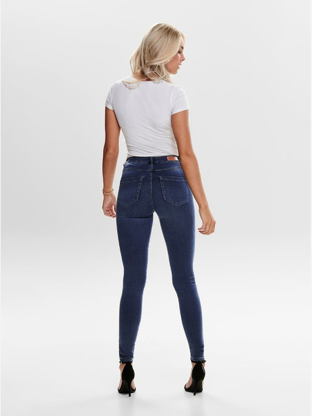 ONLY Modré skinny fit džíny s vysokým pasem ONLY Royal