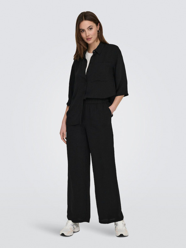 Jacqueline de Yong Černá dámská košile s krátkým rukávem JDY