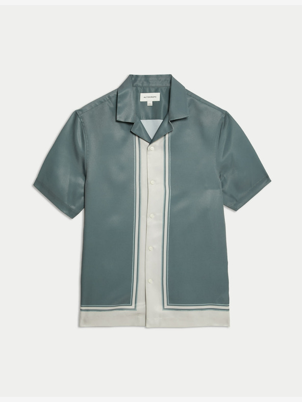 Marks & Spencer Pruhovaná košile s kubánským límečkem Marks & Spencer zelená