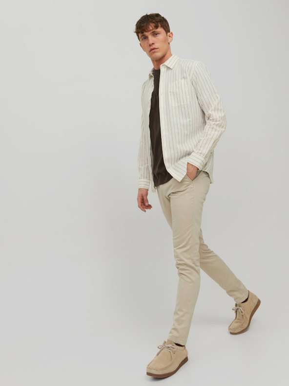Jack & Jones Béžové pánské chino kalhoty Jack & Jones