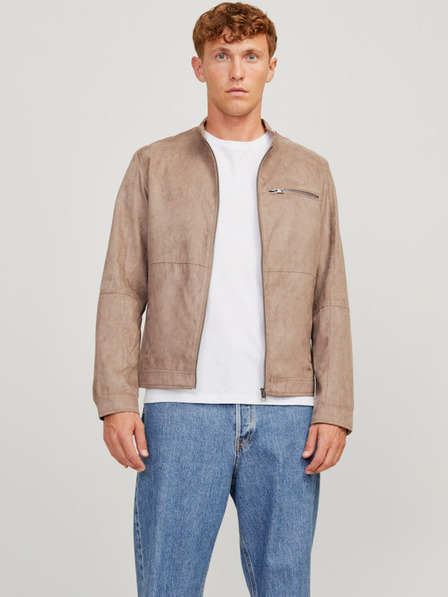 Jack & Jones Béžová pánská bunda v semišové úpravě Jack & Jones