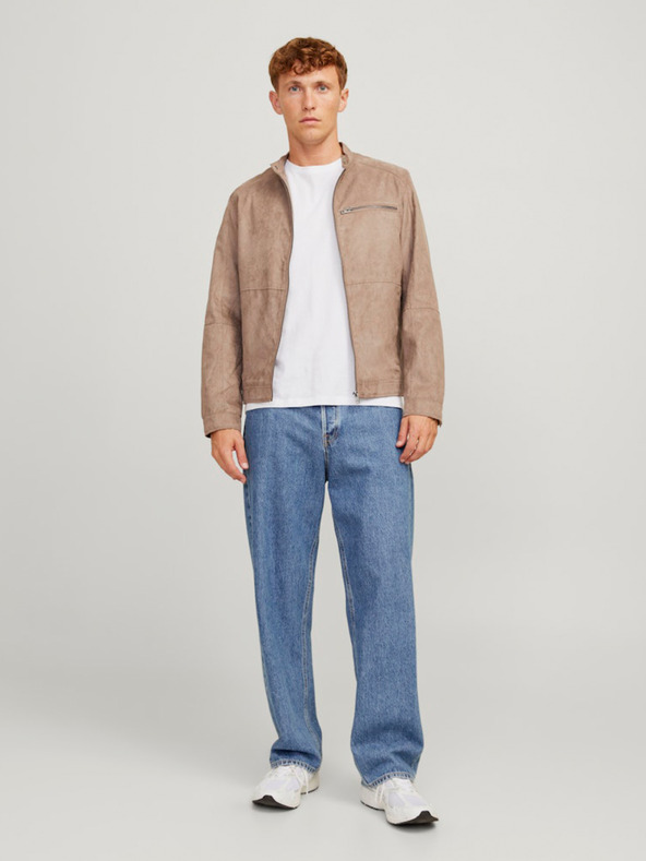 Jack & Jones Béžová pánská bunda v semišové úpravě Jack & Jones