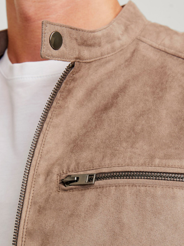 Jack & Jones Béžová pánská bunda v semišové úpravě Jack & Jones