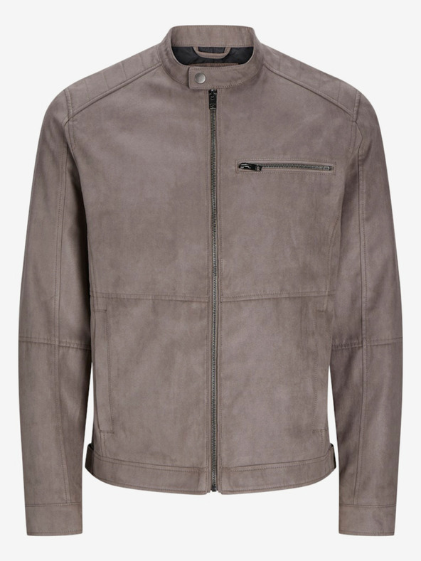 Jack & Jones Béžová pánská bunda v semišové úpravě Jack & Jones