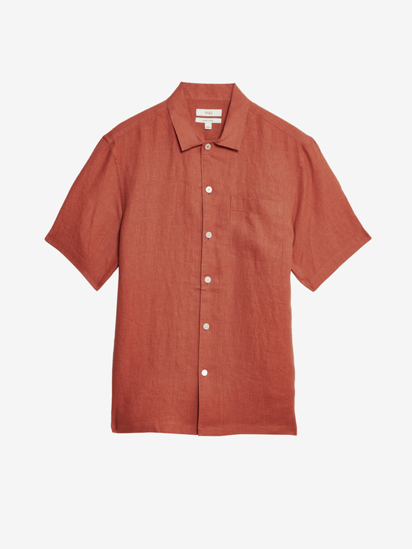 Marks & Spencer Košile z čistého lnu Marks & Spencer oranžová