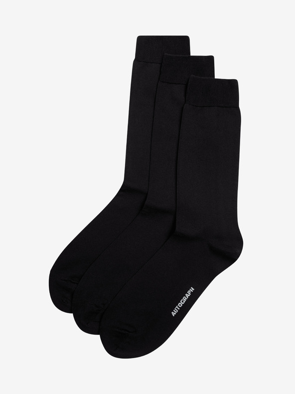 Marks & Spencer 3 páry ponožek, s vysokým podílem egyptské bavlny Marks & Spencer černá