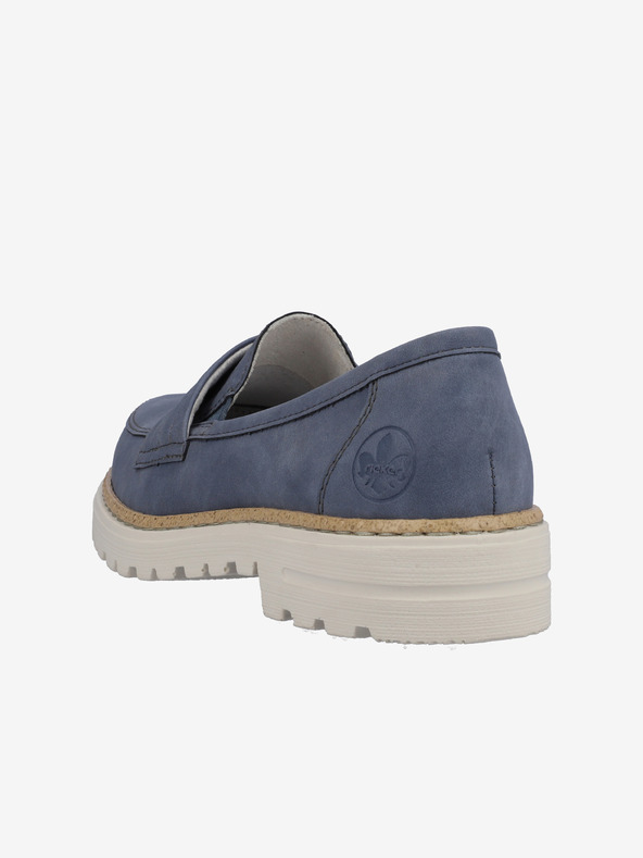 Rieker Tmavě modré dámské mokasíny v semišové úpravě Rieker