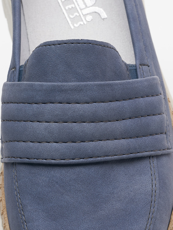 Rieker Tmavě modré dámské mokasíny v semišové úpravě Rieker