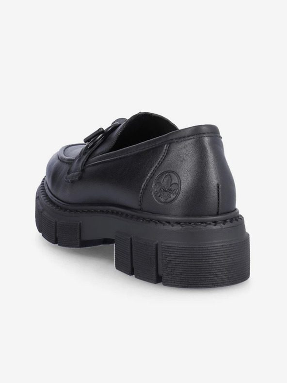 Rieker Černé dámské kožené mokasíny Rieker