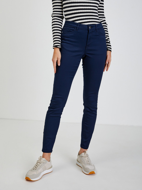 Orsay Tmavě modré dámské kalhoty ORSAY