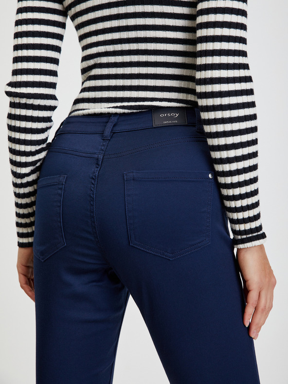 Orsay Tmavě modré dámské kalhoty ORSAY