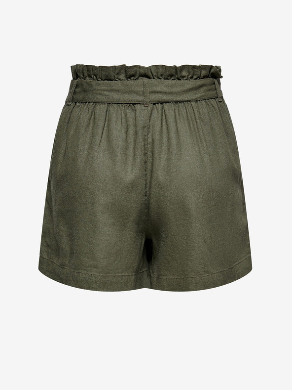Jacqueline de Yong Khaki kraťasy s příměsí lnu JDY Say