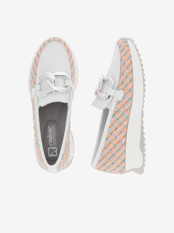 Rieker Bílé dámské mokasíny Rieker