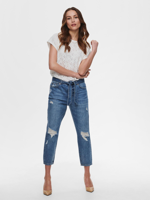 ONLY Krémová vzorovaná halenka ONLY Milla