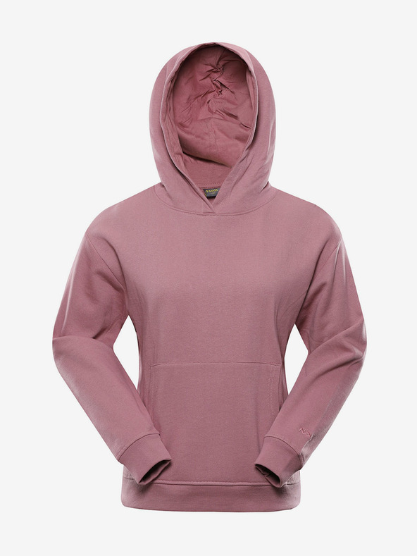 NAX Starorůžová dámská basic mikina s kapucí NAX Geoca
