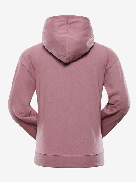NAX Starorůžová dámská basic mikina s kapucí NAX Geoca