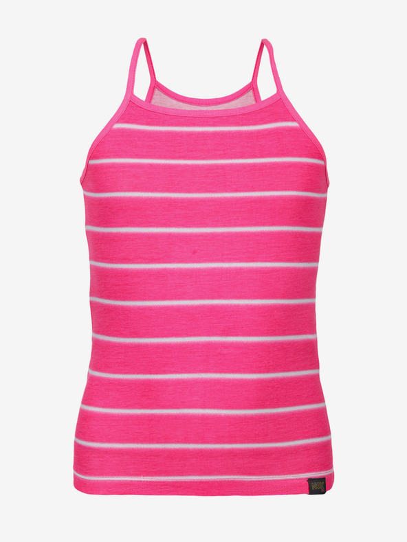NAX Tmavě růžové holčičí pruhované tílko NAX Burgo