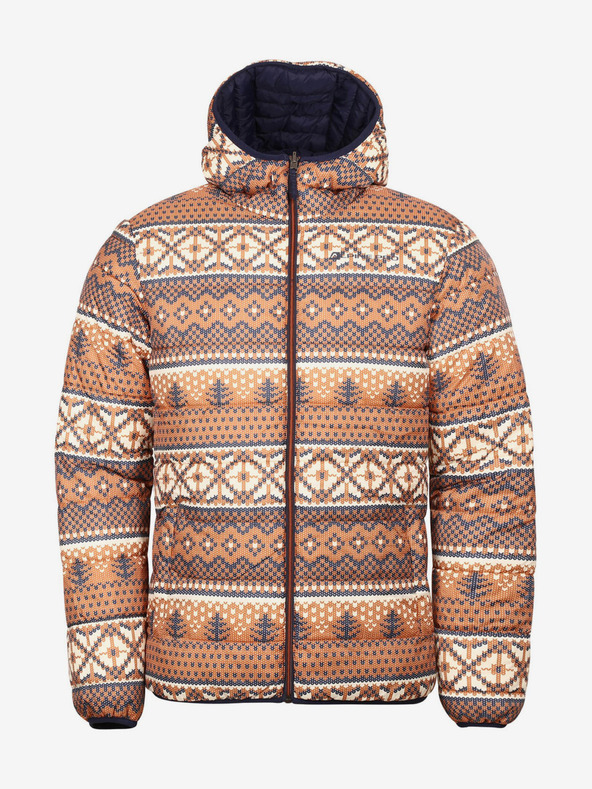 ALPINE PRO Hnědo-modrá pánská oboustranná zimní bunda ALPINE PRO EROM