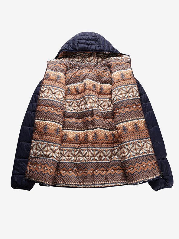 ALPINE PRO Hnědo-modrá pánská oboustranná zimní bunda ALPINE PRO EROM