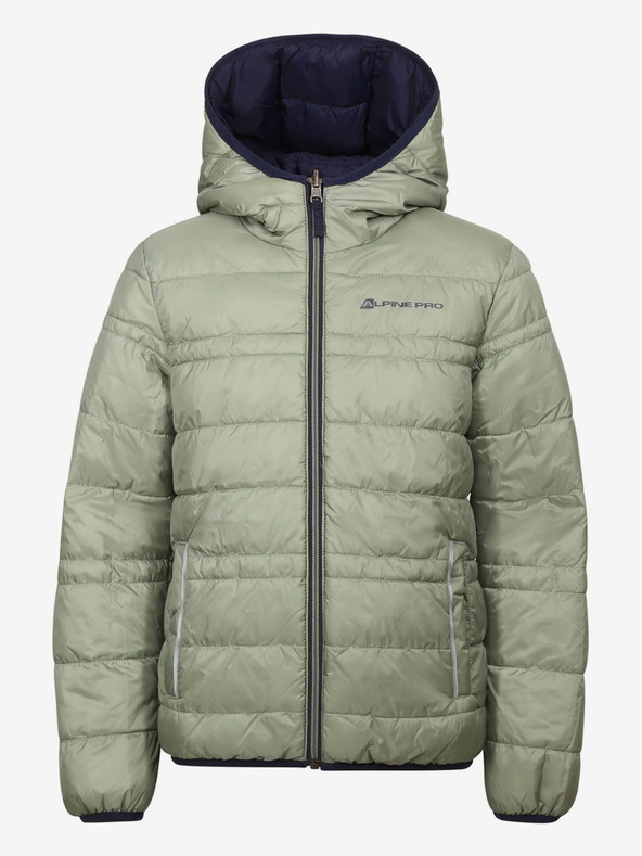ALPINE PRO Khaki-modrá dětská oboustranná zimní bunda ALPINE PRO EROMO