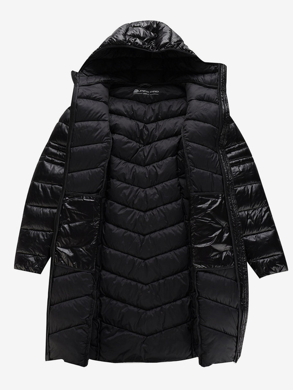 ALPINE PRO Černý dámský zimní prošívaný kabát ALPINE PRO OREFA