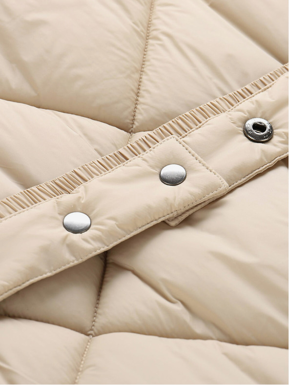 NAX Béžový dámský zimní prošívaný kabát NAX ZARGA