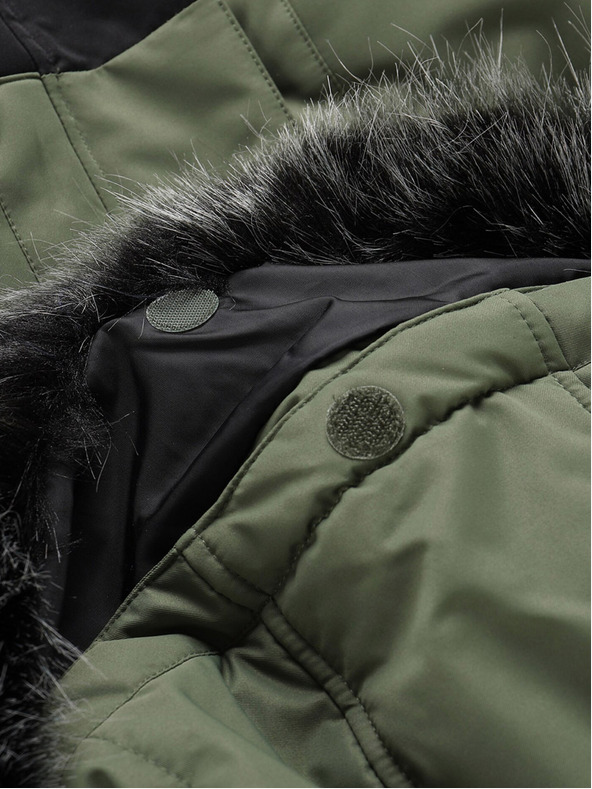 ALPINE PRO Černo-zelená pánská zimní bunda ALPINE PRO EGYP