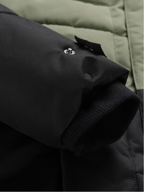 ALPINE PRO Černo-zelená pánská zimní bunda ALPINE PRO EGYP