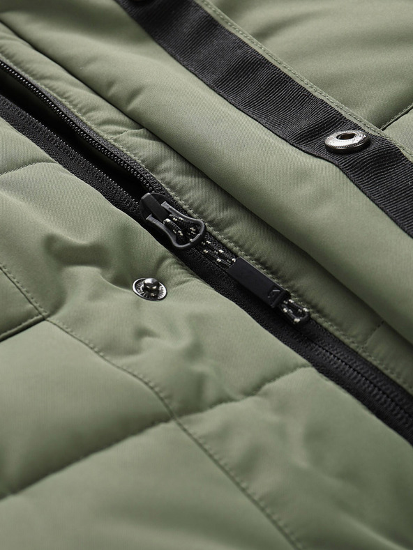 ALPINE PRO Černo-zelená pánská zimní bunda ALPINE PRO EGYP