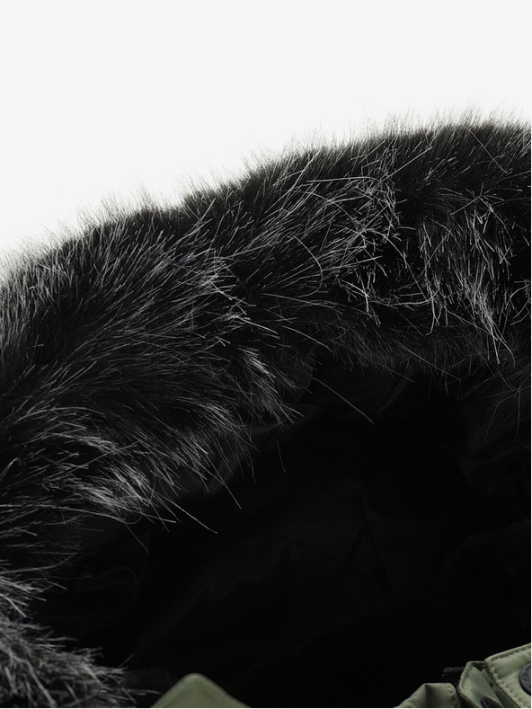 ALPINE PRO Černo-zelená pánská zimní bunda ALPINE PRO EGYP