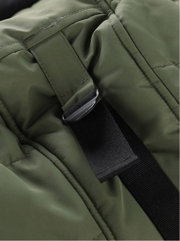 ALPINE PRO Černo-zelená pánská zimní bunda ALPINE PRO EGYP